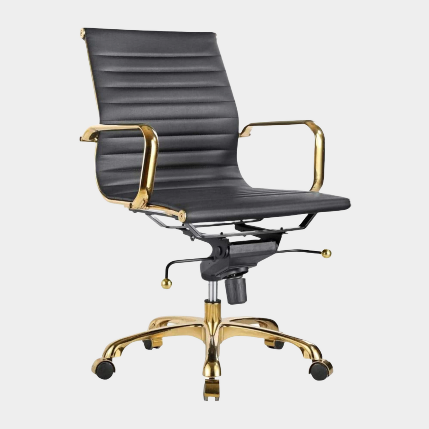 Toni Office Chair (Gold Frame) (Low Back)