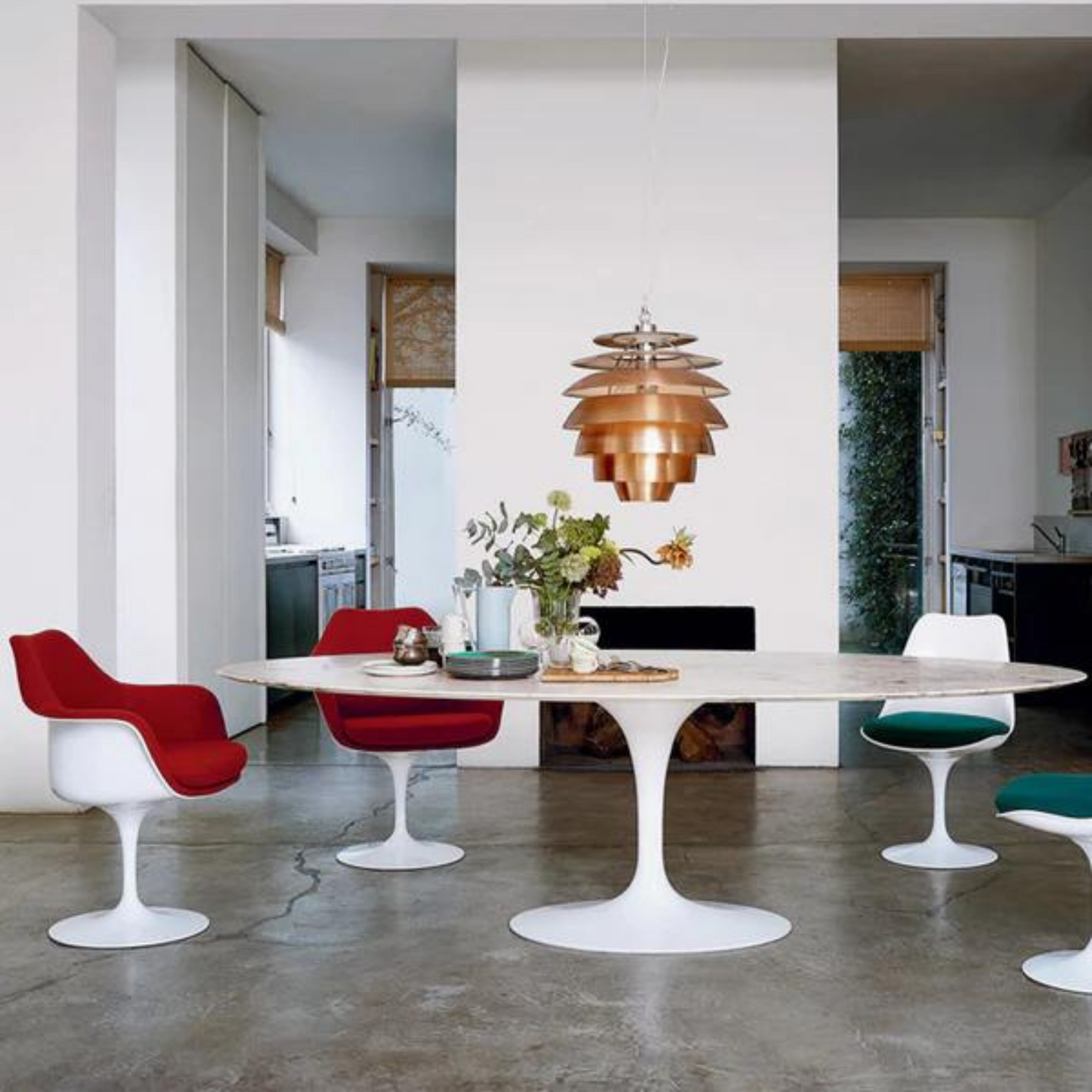 Oval Marble White Dining Table