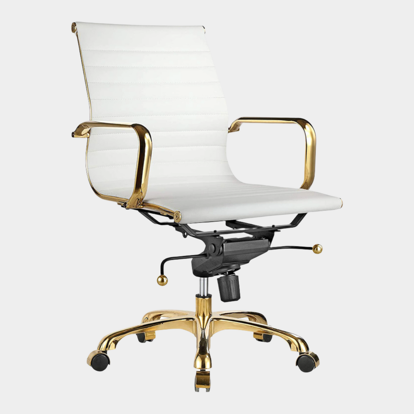 Toni Office Chair (Gold Frame) (Low Back)