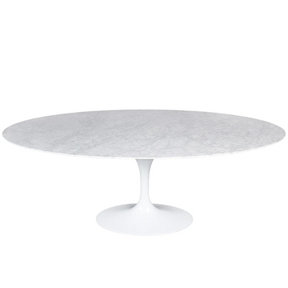 Oval Marble White Dining Table