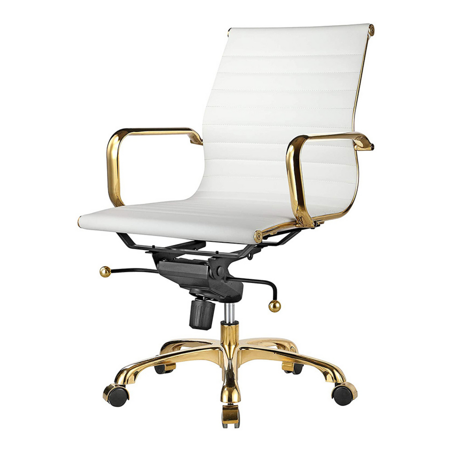 Toni Office Chair (Gold Frame) (Low Back)