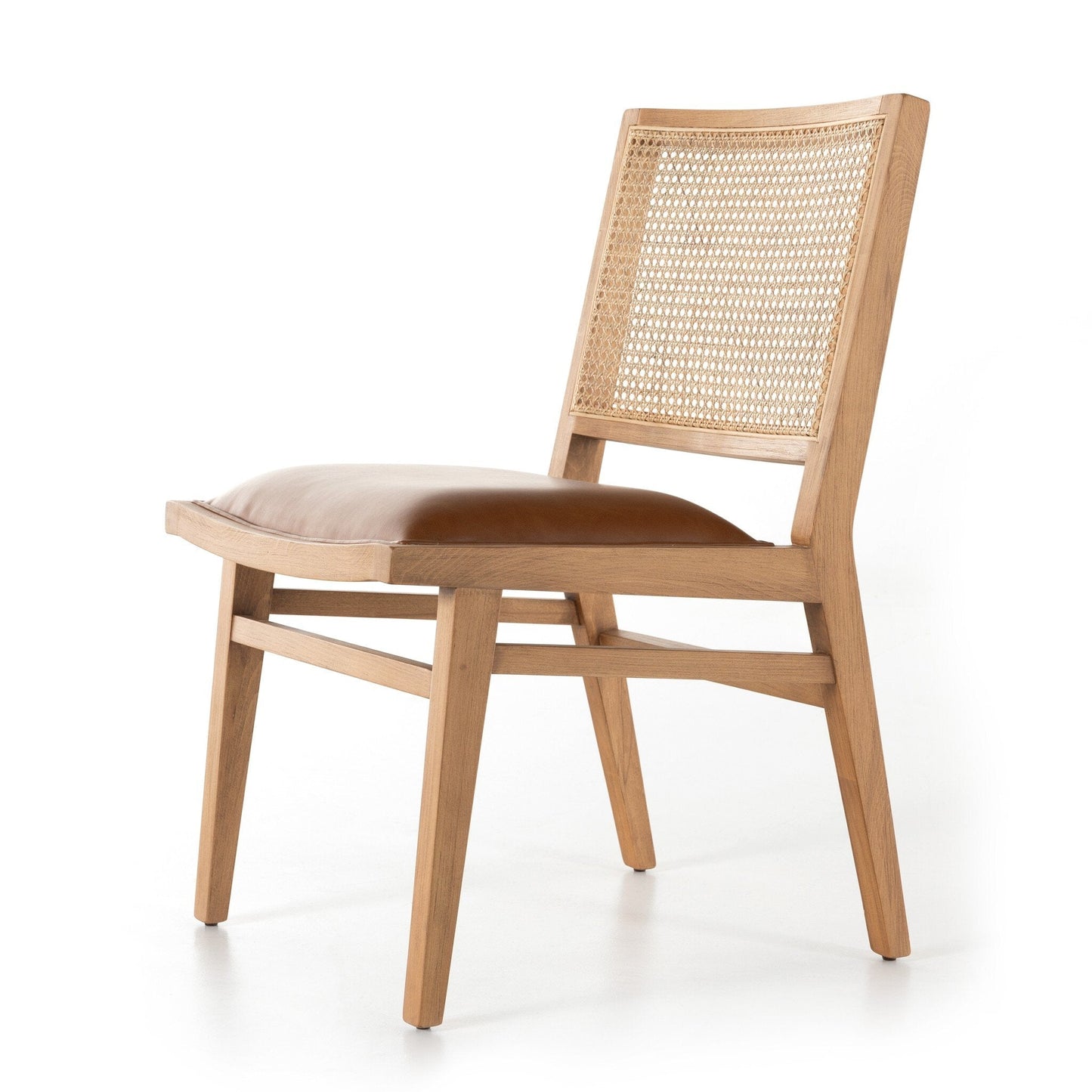 Dalton Leather and Cane Dining Chair