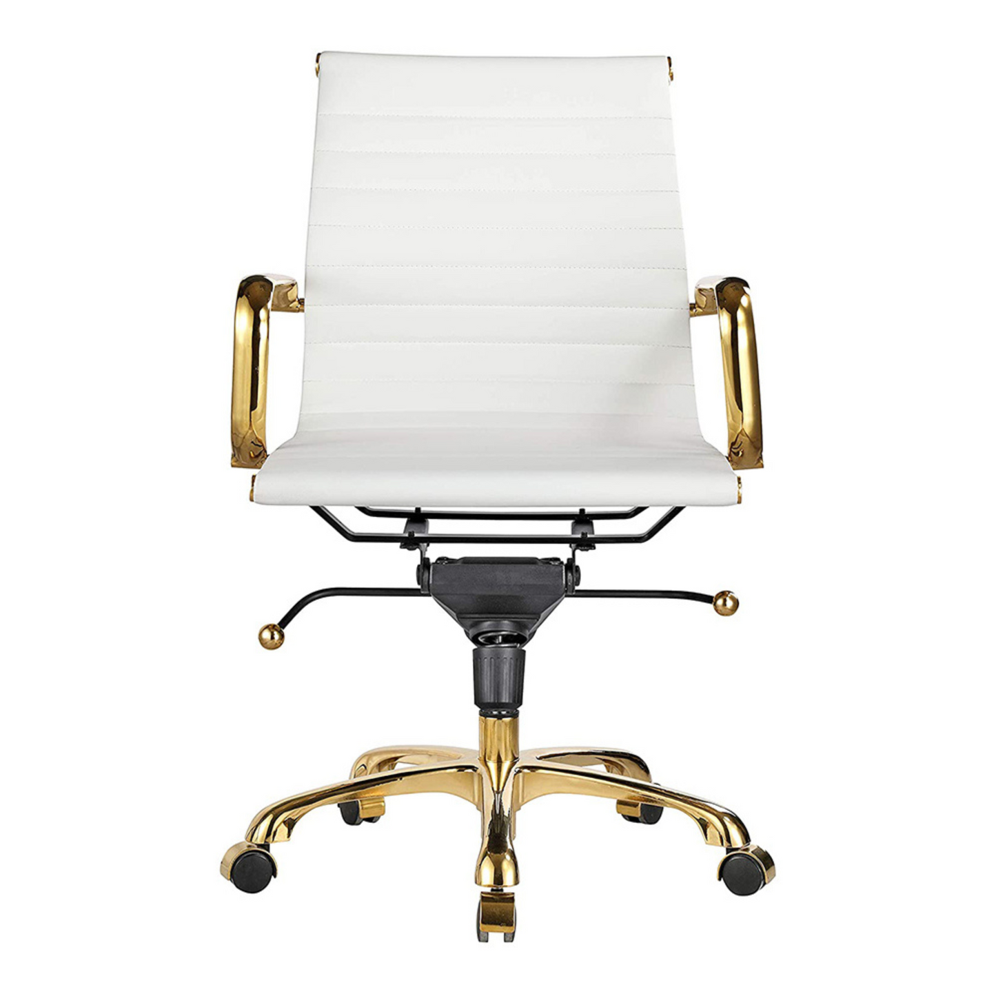 Toni Office Chair (Gold Frame) (Low Back)