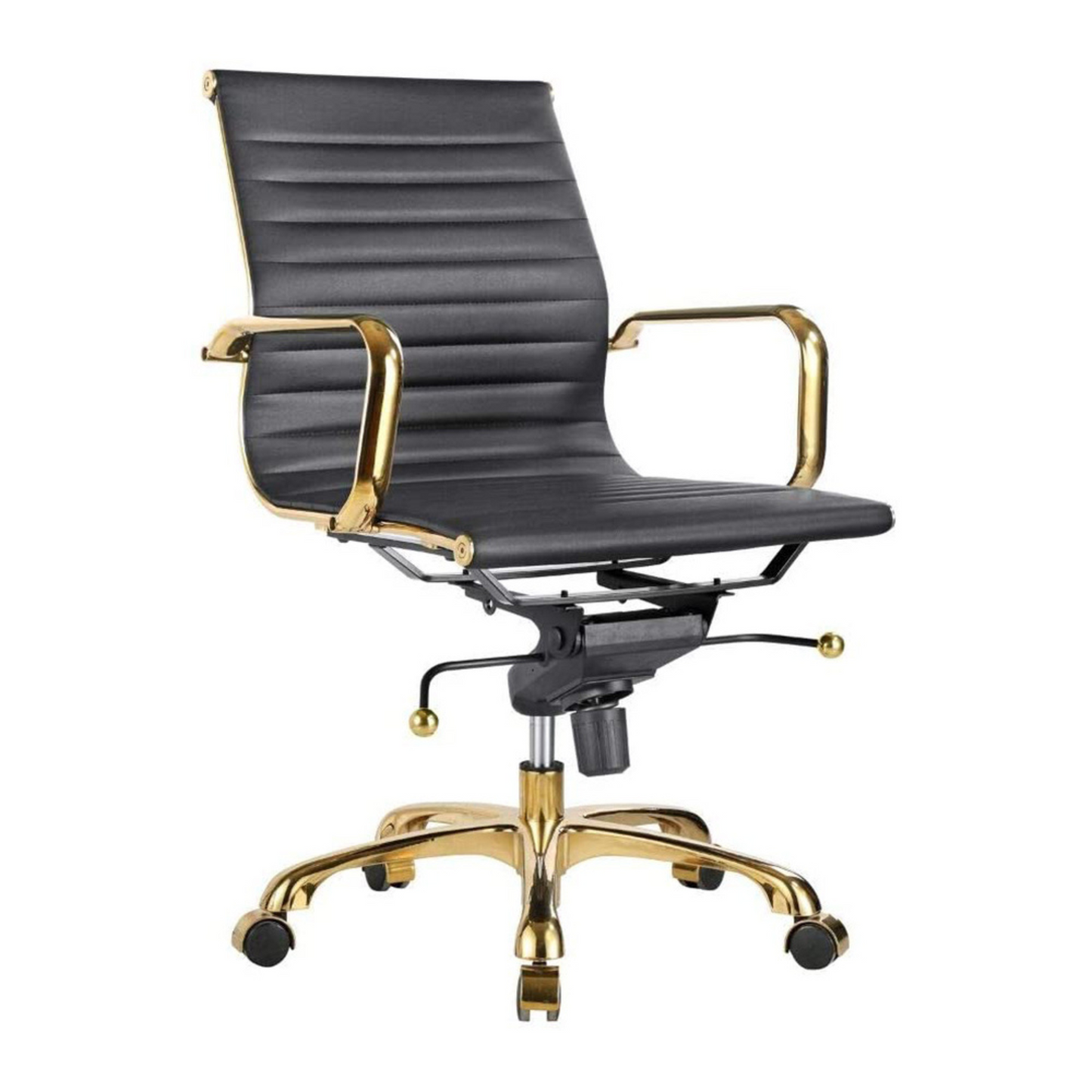 Toni Office Chair (Gold Frame) (Low Back)