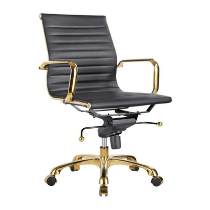 Toni Office Chair (Gold Frame) (Low Back)