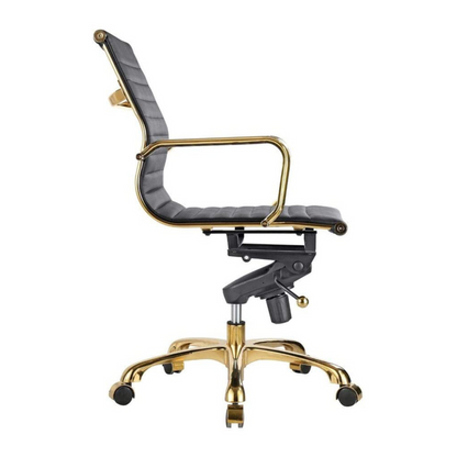 Toni Office Chair (Gold Frame) (Low Back)
