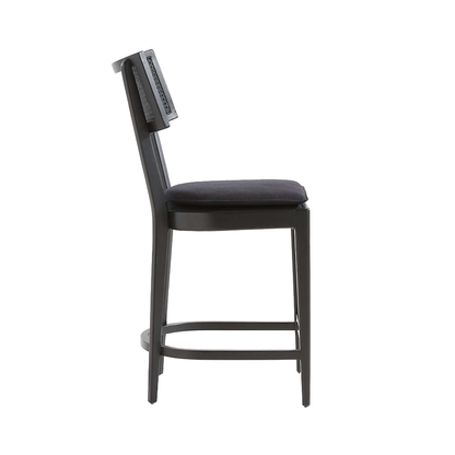 Black Tina Cane Counter Stool