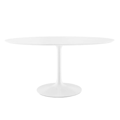 White Lacquer Tulip Dining Table (Oval)