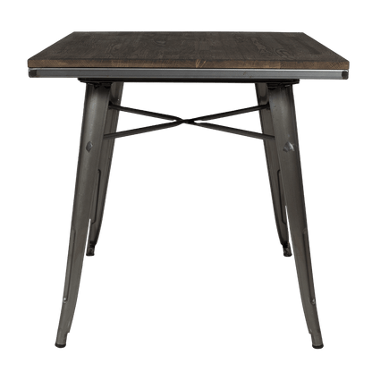 Tolix Dining Table - Wood Top