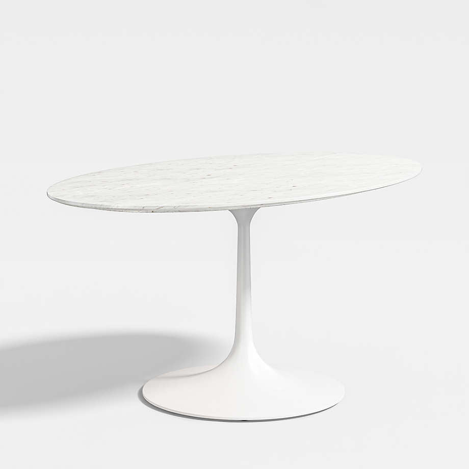 Oval Marble White Dining Table