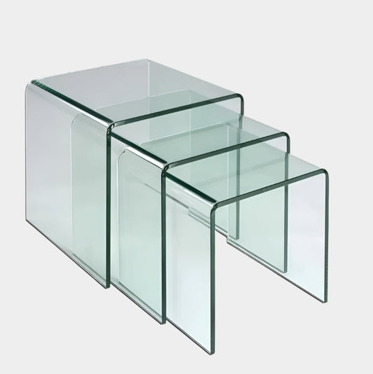 Waterfall Nesting Table Set - Glass