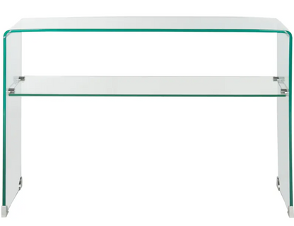 Waterfall Console with Top Shelf